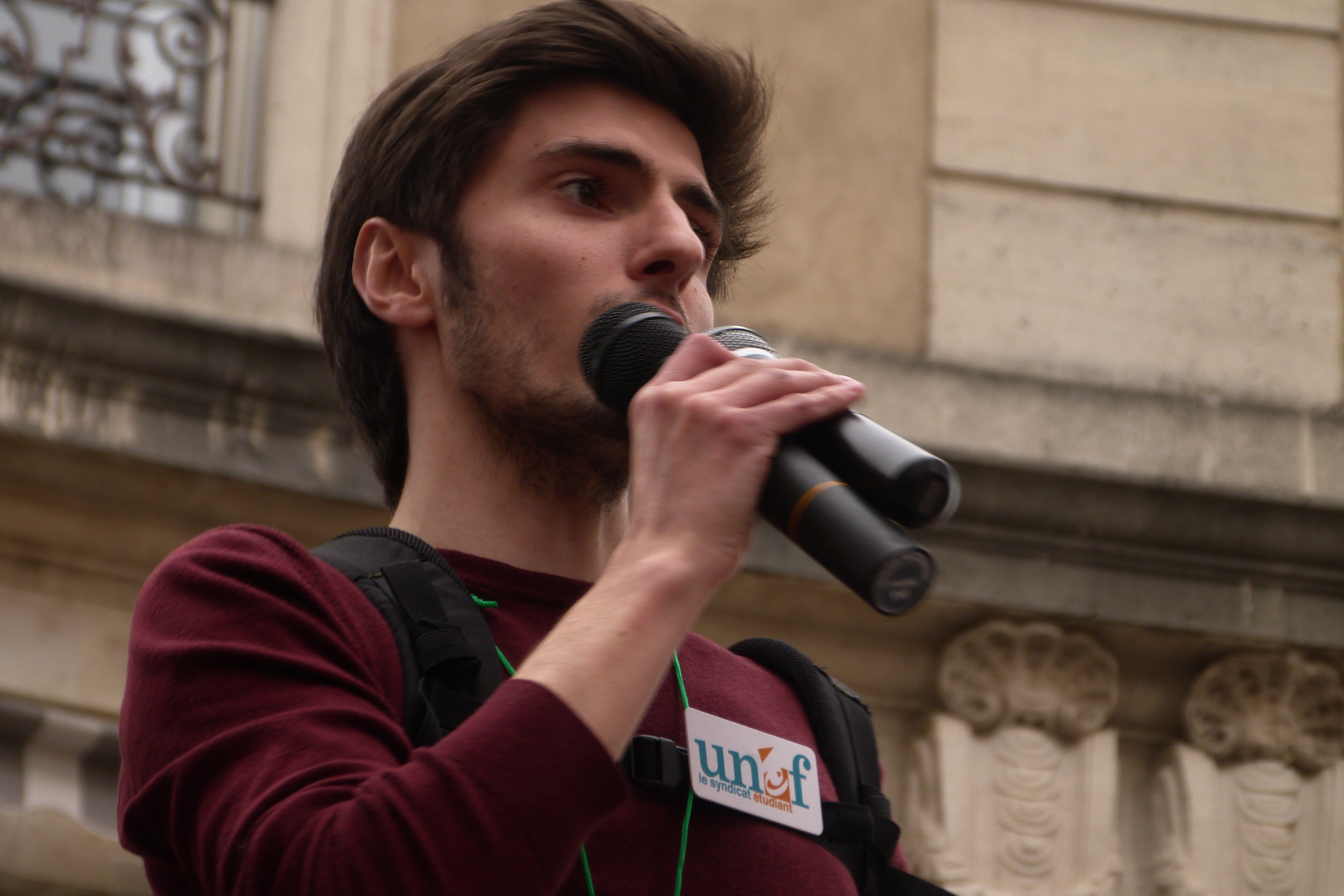 Léo Sanson, responsable local de l'UNEF, leader du mouvement étudiant à Nancy - Crédits Photo : Elie Jofa